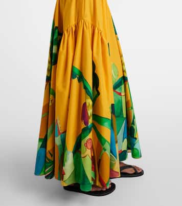 Mokshini printed cotton poplin maxi skirt | Alémais