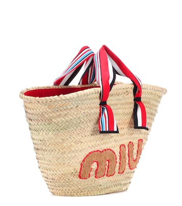 Woven straw tote | Miu Miu