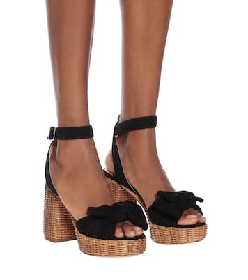Suede platform sandals | Miu Miu