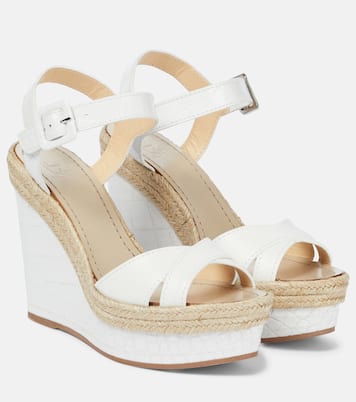 Almerio 120 leather espadrille wedges | Christian Louboutin