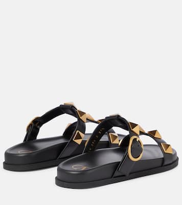 Roman Stud leather slides | Valentino Garavani