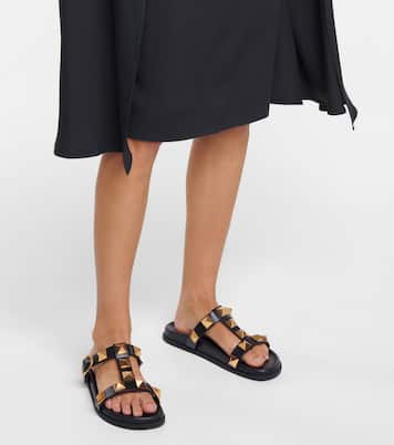 Roman Stud leather slides | Valentino Garavani