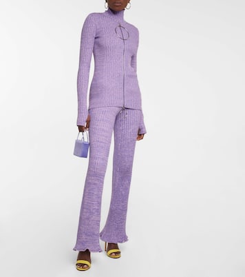 High-rise ribbed-knit pants | Rabanne