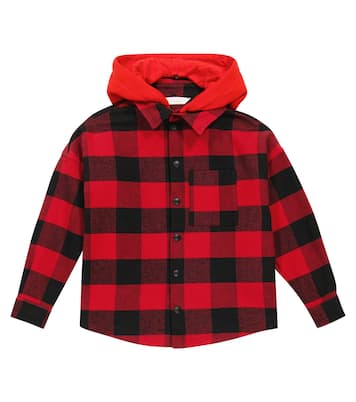 Checked cotton shirt jacket | Palm Angels Kids