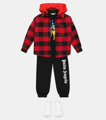 Checked cotton shirt jacket | Palm Angels Kids