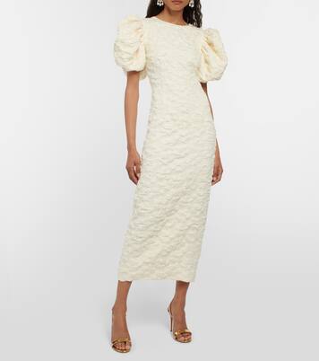 Novia - vestido midi con mangas abullonadas | Rotate