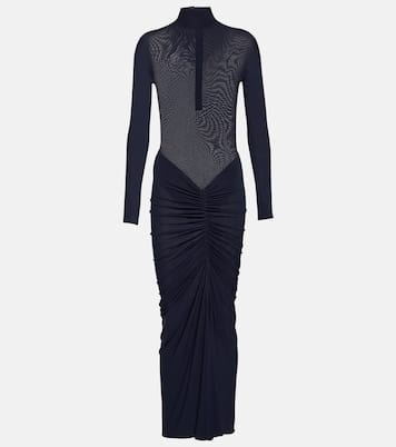 Abito lungo in mesh con ruches | Alaïa