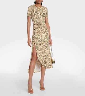 Leopard-print jersey midi dress | Rabanne