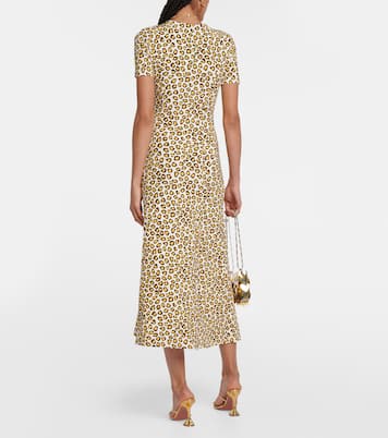 Leopard-print jersey midi dress | Rabanne