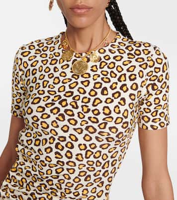 Leopard-print jersey midi dress | Rabanne