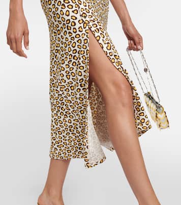 Leopard-print jersey midi dress | Rabanne