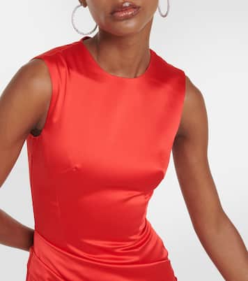 Satin fishtail maxi gown | Rasario