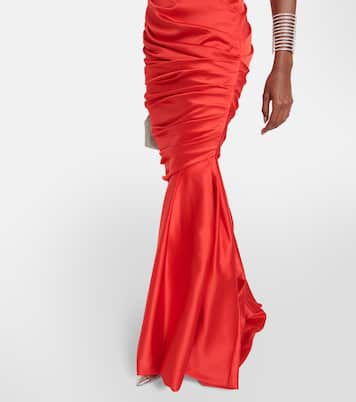 Satin fishtail maxi gown | Rasario