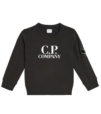 Sweat-shirt Diagonal en coton à logo | C.P. Company Kids
