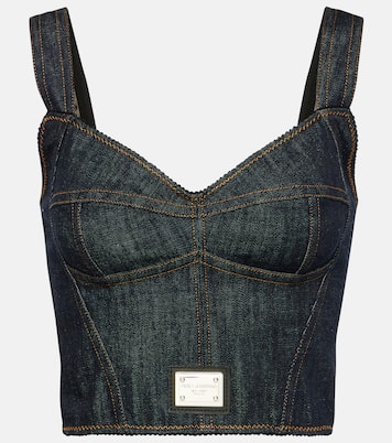 Top raccourci en jean | Dolce&Gabbana