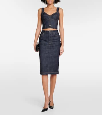 Top raccourci en jean | Dolce&Gabbana