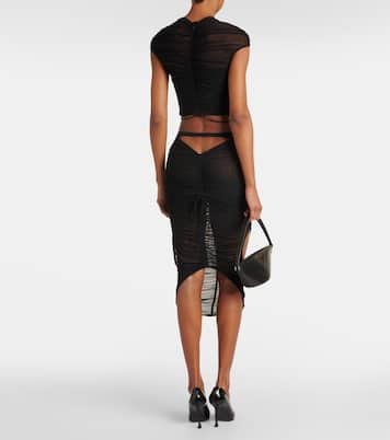 Cropped-Top aus Mesh | Mugler