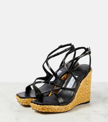 Sandales compensées Ayla 110 en cuir | Jimmy Choo