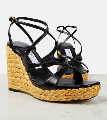 Sandales compensées Ayla 110 en cuir | Jimmy Choo