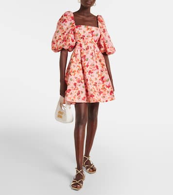 Lightburst cutout floral linen minidress | Zimmermann
