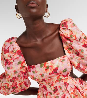 Lightburst cutout floral linen minidress | Zimmermann