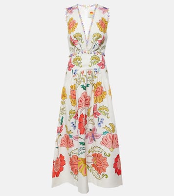 Robe midi Floral Insects en lin | Farm Rio