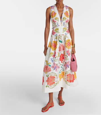 Robe midi Floral Insects en lin | Farm Rio