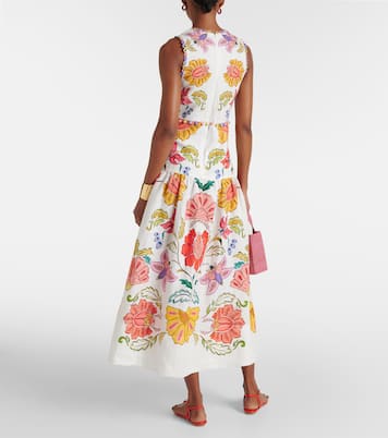 Robe midi Floral Insects en lin | Farm Rio