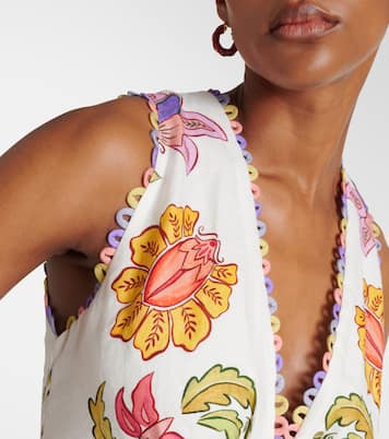 Robe midi Floral Insects en lin | Farm Rio