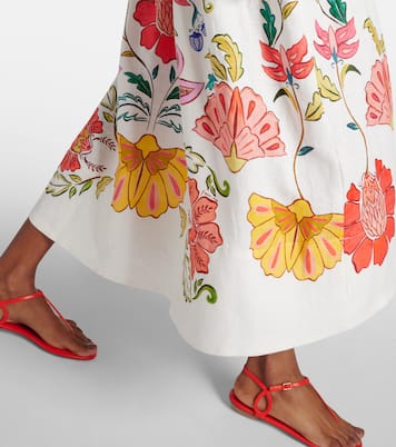Robe midi Floral Insects en lin | Farm Rio