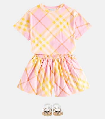 Shorts de algodón con Burberry Check | Burberry Kids