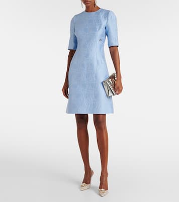 Vestido corto de mezcla de algodón en jacquard | Dolce&Gabbana