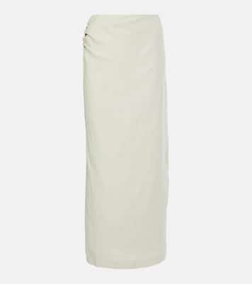 Iris asymmetric linen maxi skirt | SIR