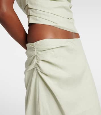 Iris asymmetric linen maxi skirt | SIR