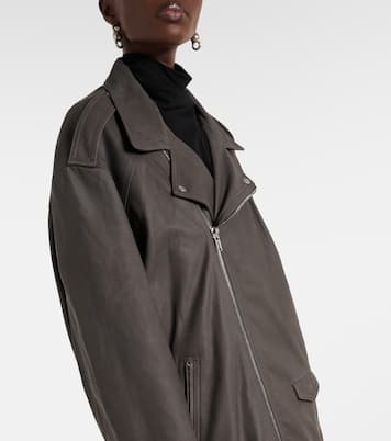 Oversized leather jacket | Rick Owens