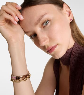 18kt rose gold earrings with sapphire and diamonds | Shay Jewelry