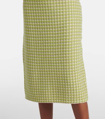 Jupe crayon en maille à carreaux | Tory Burch