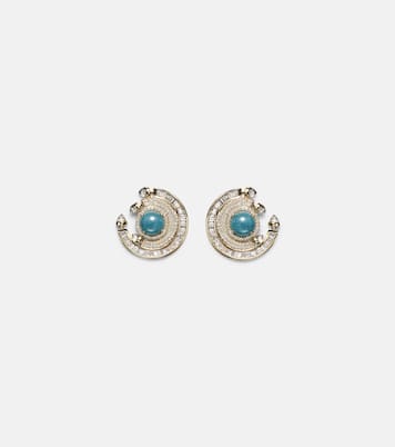Orecchini Chakra in oro 18kt con diamanti e pietre preziose | Ananya