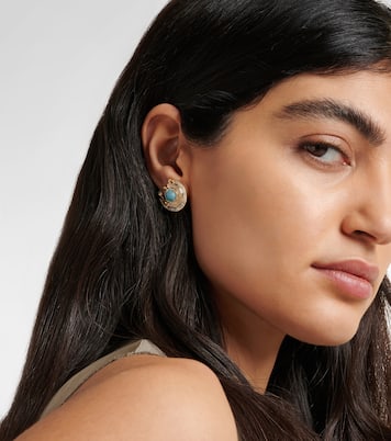 Orecchini Chakra in oro 18kt con diamanti e pietre preziose | Ananya