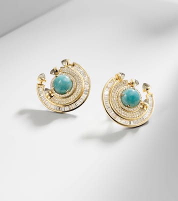 Orecchini Chakra in oro 18kt con diamanti e pietre preziose | Ananya