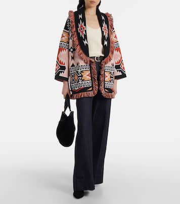 Geometric Roots wool jacquard cardigan | Alanui