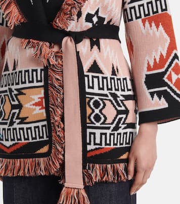 Geometric Roots wool jacquard cardigan | Alanui
