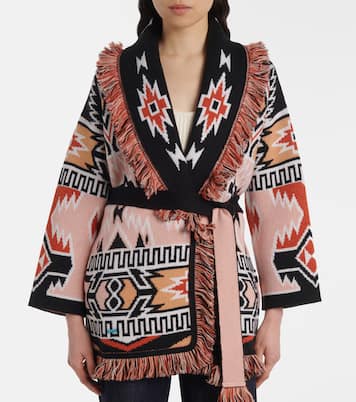 Geometric Roots wool jacquard cardigan | Alanui