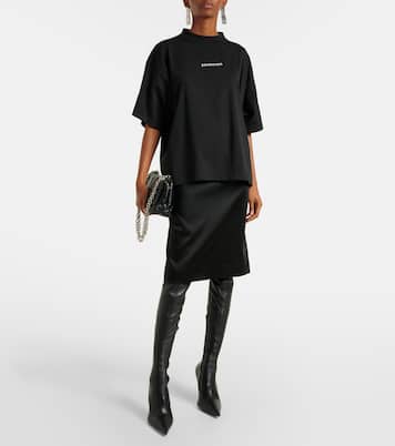 Camiseta de jersey de algodón estampada | Balenciaga
