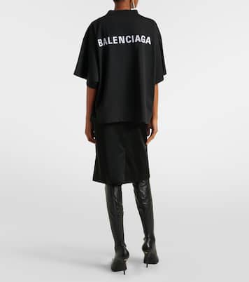Camiseta de jersey de algodón estampada | Balenciaga