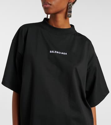 Camiseta de jersey de algodón estampada | Balenciaga