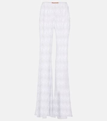 Pantalones anchos de lamé en zigzag | Missoni