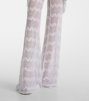 Pantalones anchos de lamé en zigzag | Missoni