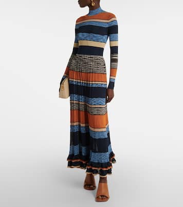 Abito lungo Evangeline con lamé | Ulla Johnson