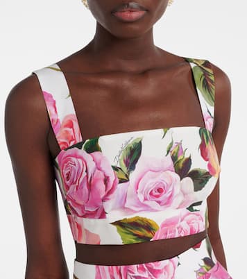 Top cropped in popeline di cotone | Dolce&Gabbana